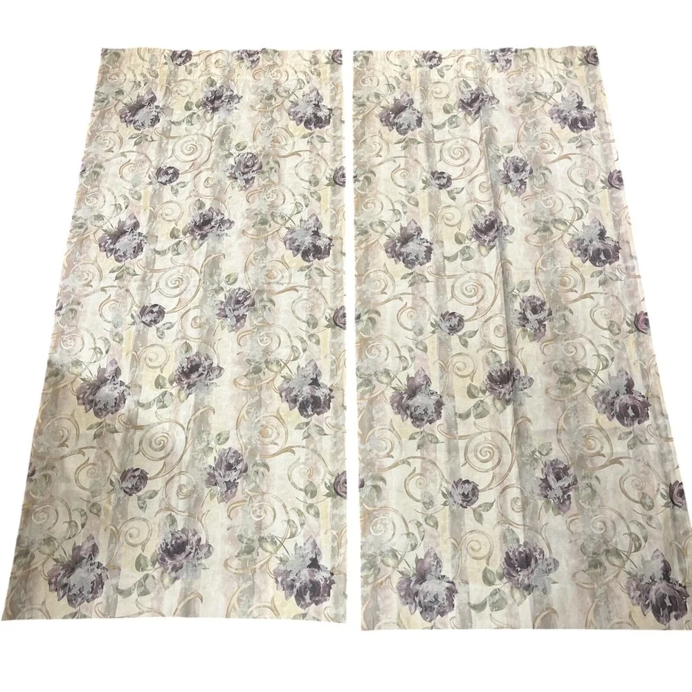 Croscill Drape Set Chambord Cassie Purple Amethyst Curtain Lined &‎ Weighted
